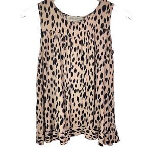 Alisha Levine Open Back Leopard Print Top Sz S